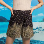 Anthropologie Hei Hei shorts linen blend with elastic back & draping in front M Black Size M Photo 1