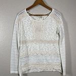 Anthropologie  One September Medium Ivory Crochet Lace Pullover Sweater Photo 0