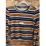 Active USA Retro crop Top shirt Sailor Striped long sleeves MEDIUM crew neck Photo 6