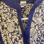 Feline Blue Pure Cotton Floral Button Front A-Line Dress Cottagecore Retro Sz M Photo 1