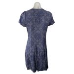 Madewell Blue Paisley Shirred V-Neck Button Down Short Sleeve Mini Shirt Dress 4 Photo 1