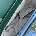 Michael Kors Racing Green Manhattan Satchel Medium Leather MK Signature Photo 6