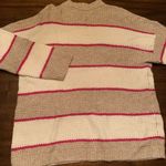 American Eagle  Sweater Women’s Small Cream and White Waffle Knit Striped Photo 2
