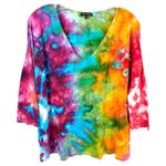 Massimo Dutti Small Top Handmade Tie Dye Linen Rainbow Festival Boho Pride 382 Photo 1