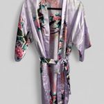 Stunning boutique lilac peacock printed ladies robe medium lounge novelty Purple Photo 0