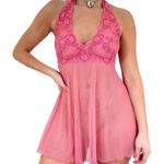 Victoria's Secret Y2K Vintage Pink Floral Embroidery Lingerie Slip Dress Sz L Photo 0