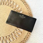Kate Spade  Black Pebbled Leather Bifold Wallet Pink Blush Interior Snap Button Photo 9
