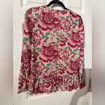Tracy Reese  Red and Green Floral Blouse S Photo 7