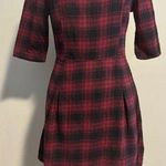 EUC Hyssop Vintage Red and Black Plaid Zip Up Dress Size Medium Photo 0