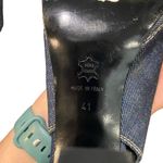 Biba Denim Peep Toe Buckle Heels Sz 41 NWOB Blue Photo 8