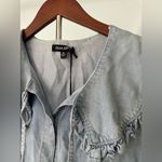 Dear John  Light Blue Ruffle Button Down Shirt Photo 1