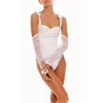 BOAMAR Millie Cheeky One Piece in White Textured Shine Medium New Bridal Swim Photo 15