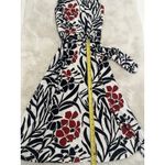 Jones Studio  Sleeveless Floral A-Line Dress Belted‎ Black Red White Size M Photo 8