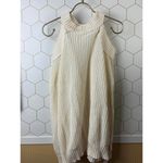 Free People  Cream Oversized Half Moon Bay Pullover Sweater - Size - Small Photo 8