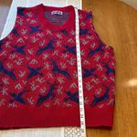 Vintage Deer and Bird Motif Sweater Vest Red Size L Photo 4