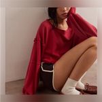 Free People NWT We The Free Camden Cropped Sweatshirt - red convertible - XS Photo 4
