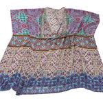 Bleu Rod Beattie Caftan Top Womens‎ Large Multicolor Sheer Boho Swim Cover Up Blue Photo 0