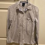 Faded Glory  size small blue and white striped button up shirt #stripes Photo 0