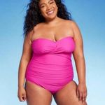 Kona Sol Full Coverage Tummy Control Twist-Front One-Piece Swimsuit size 18 pink Photo 0