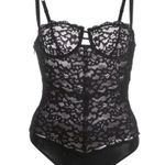 Fleur Du Mal Charlotte lace balconette bodysuit NWT Black Photo 2