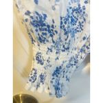 Rails  Mariah Linen-Blend Floral Blouse Size XS in Blue Blossoms Boho Cottagecore Photo 6