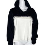 Puma Sweatshirt Women XL Black White Amplified Crop Hoodie Casual Athleisure Photo 0