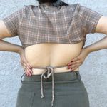 Timing Plaid High-Neck Crop Top Photo 2