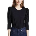 ALC Frank A.L.C. Black Karlie Puff-Sleeve Tee 3/4 Length | XS Photo 0