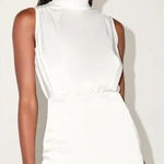 Lulus White Mock Neck Sleeveless Mini Dress Party Cocktail NWT Medium Photo 0