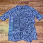 Joyce Leslie  Open Front Short Sleeve Blue & White Cardigan Small Photo 0