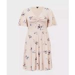 Torrid  Blush Pink Floral Stretch Studio Knit‎ Skater Flare Dress Size 4X Photo 3
