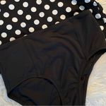 Lands End Cap Sleeve Surplice Tankini Swimsuit Black White Dots Preppy womens 2 Photo 6