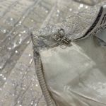 Le Suit  Metallic Skirt Suit Set Women's Size 14 Holiday 2 Piece Silver Cotton Photo 3