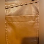 ZARA Faux Leather wide leg camel pants Photo 3