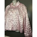 Amanda Rich Jacket Womens XL Pink Quilted Satin Bed Jacket Lounge Made USA Photo 3