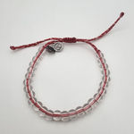 4Ocean Red & Pink Cord & Clear Glass Beads Adjustable Bracelet Red Photo 0