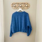 Z Supply  Leopard Print Pullover Sweater Blue/Purple Sz Small Photo 6