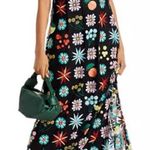 STAUD Rina Floral Maxi Dress Black Mesh Embroidered Sheer Overlay Size Small Photo 0