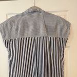 Madewell  Collared Shirt Dress Sz LG Mixed Blue Stripe Teacher Preppy Coastal EUC Photo 5