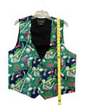 Nicole Miller  Vintage 90’s Vest Golf Theme Pattern Size Large 100% Silk Photo 4