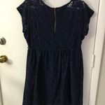 Motherhood Maternity Lace Short Sleeve Dress Navy Blue Size XL Photo 1