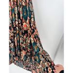 Angie  Womens Floral Smocked Lace Up Back Maxi Dress Small boho bohemian‎ Photo 6