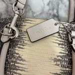 Coach  MINI SIERRA EMBOSSED LEATHER SATCHEL grey cream purse handbag Photo 2