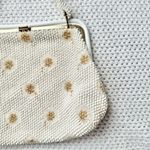 Vintage Corde Bead Bridal Snowflake Winter White Gold Clasp Top Handle Bag Photo 3
