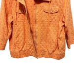 Laura Ashley  Women‎ Jacket L Orange Textured Dot Button Front 3/4 Sleeve Casual Photo 4