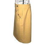 Loft (8) Button Pockets Detail A-Line Straight Skirt Back Slit Zipper Closure Photo 6