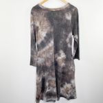 Sweet Claire Gray Brown Tie Dye Print Long Sleeve Midi Dress Womens Size Medium Photo 6