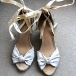Apt. 9 White Cork Wedges Lace Up Sandals Platforms Heels Photo 4