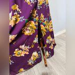 Everly Women Purple Floral V-Neck Side Slit Maxi Dress Size S Photo 3