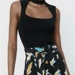 ZARA NWT birds print black belted paperbag shorts XS Photo 0
